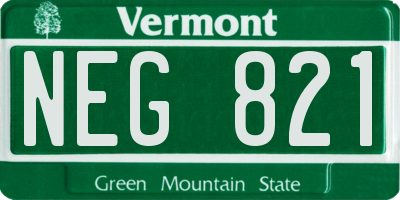 VT license plate NEG821