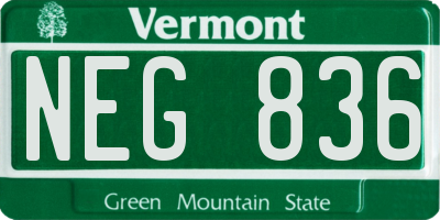 VT license plate NEG836