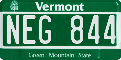 VT license plate NEG844