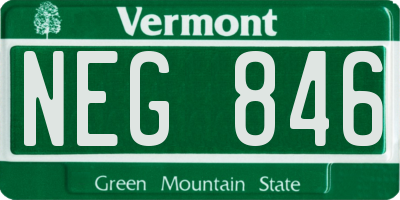 VT license plate NEG846