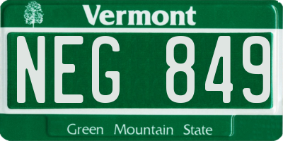 VT license plate NEG849