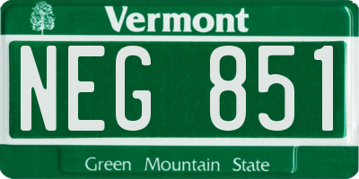 VT license plate NEG851