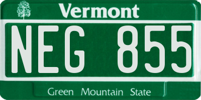 VT license plate NEG855
