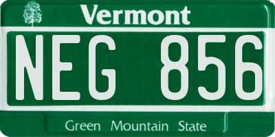VT license plate NEG856
