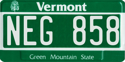 VT license plate NEG858
