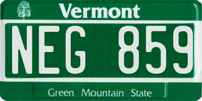 VT license plate NEG859