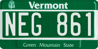 VT license plate NEG861