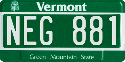 VT license plate NEG881