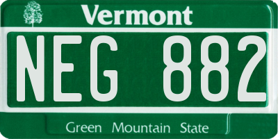 VT license plate NEG882