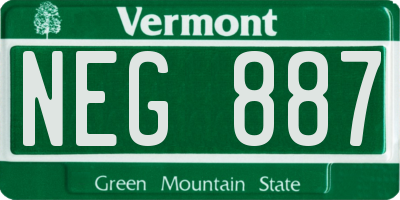 VT license plate NEG887