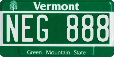 VT license plate NEG888