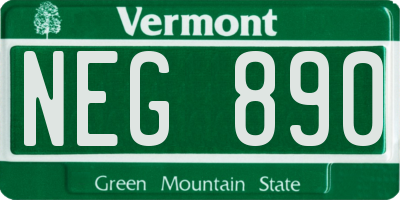 VT license plate NEG890