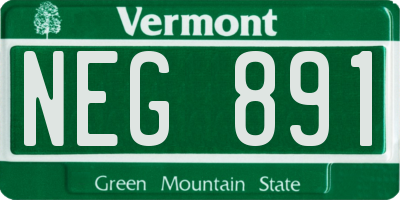VT license plate NEG891