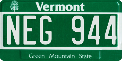 VT license plate NEG944