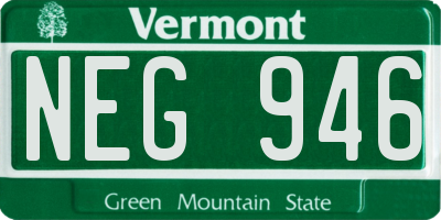VT license plate NEG946
