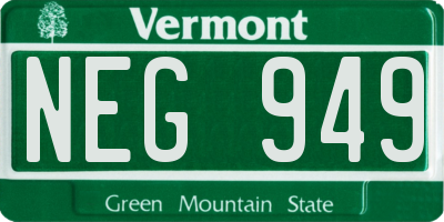 VT license plate NEG949
