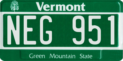 VT license plate NEG951