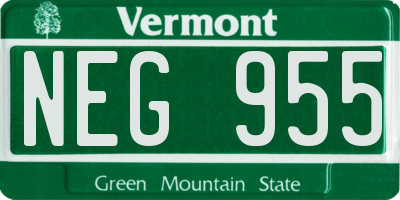 VT license plate NEG955