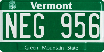 VT license plate NEG956