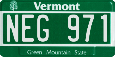 VT license plate NEG971