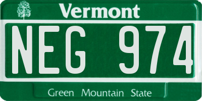 VT license plate NEG974