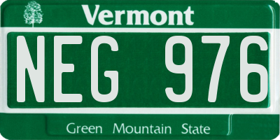 VT license plate NEG976