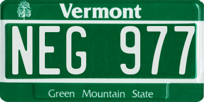 VT license plate NEG977