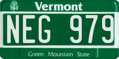 VT license plate NEG979