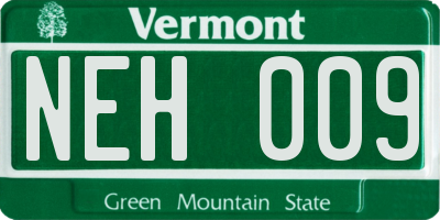 VT license plate NEH009