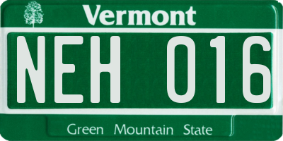 VT license plate NEH016