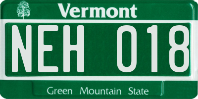 VT license plate NEH018