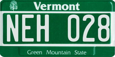 VT license plate NEH028