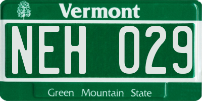 VT license plate NEH029