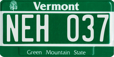 VT license plate NEH037