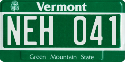 VT license plate NEH041