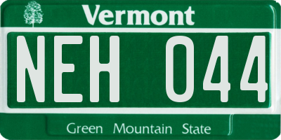 VT license plate NEH044