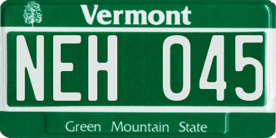VT license plate NEH045