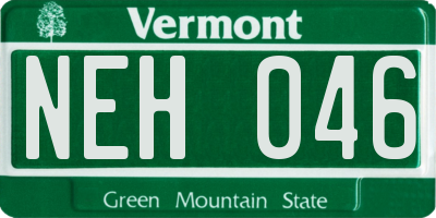 VT license plate NEH046