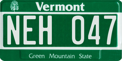 VT license plate NEH047