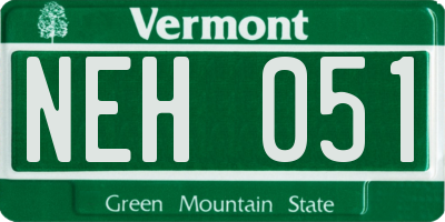VT license plate NEH051