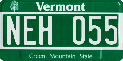 VT license plate NEH055