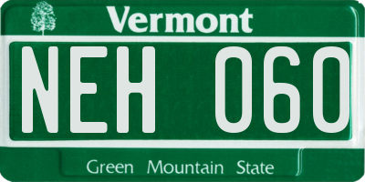 VT license plate NEH060