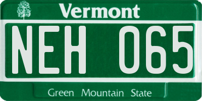 VT license plate NEH065