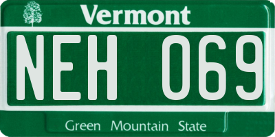 VT license plate NEH069