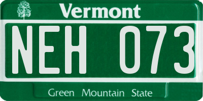 VT license plate NEH073