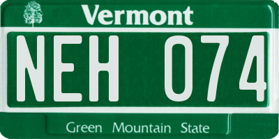 VT license plate NEH074