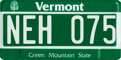 VT license plate NEH075