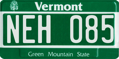 VT license plate NEH085
