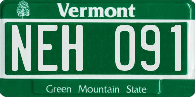 VT license plate NEH091