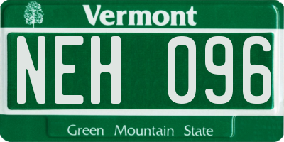 VT license plate NEH096